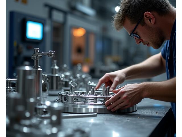 섬세하게 가공된 맞춤 금속 제작 과정 이미지