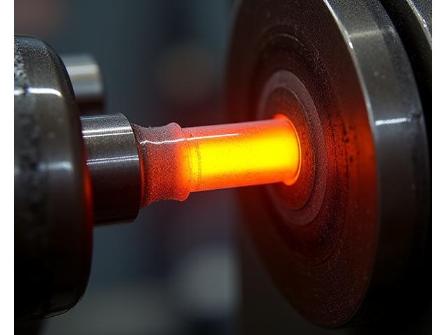 업셋팅 공정 중 축 방향으로 압축되는 금속봉